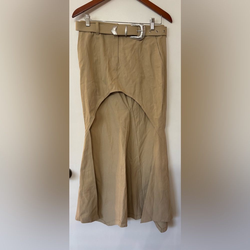 Lovers and Friends Women Cream Tan Cotton Jane Maxi Skirt Size Small Western
